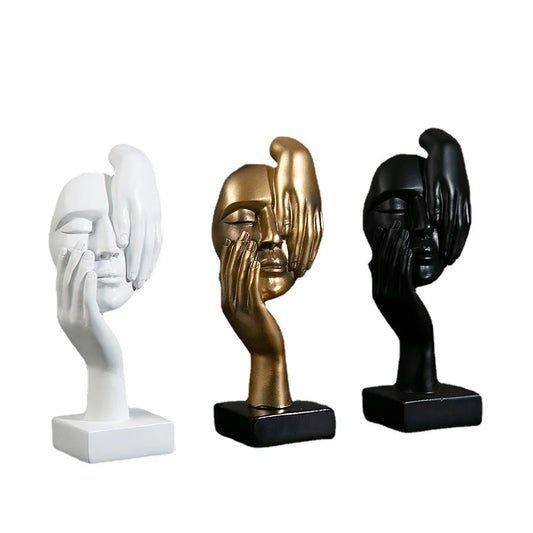 Mask Statues Miniature Sculpture Figurines for Interior Home Office Study Desktop Figure Ornament Decor Gift