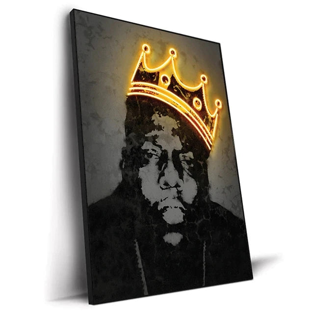 Canvas Print Art Poster Neon Design Rapper Hip Hop Singers Poster Wall Art Bar Home Decor