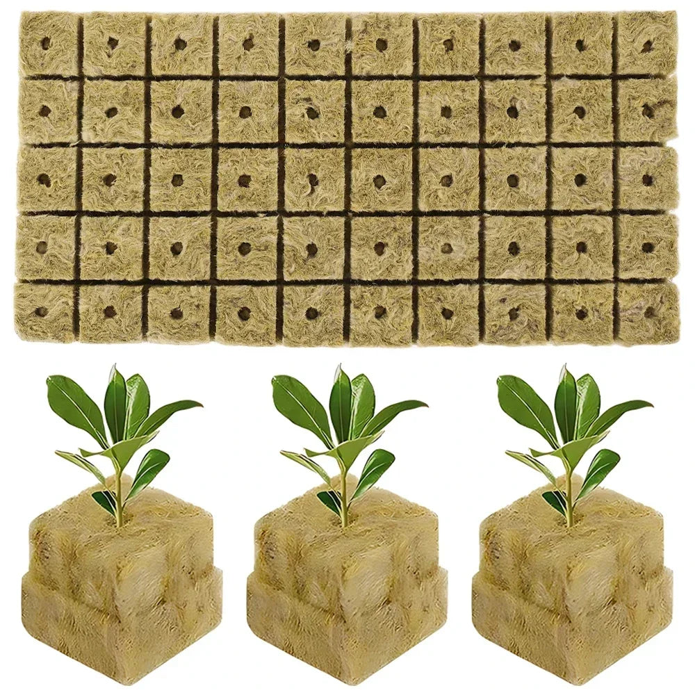 Stonewool Hydroponic Grow Cubes Soilless Substrate Seeded Planting Spong Plug Seedling Block Garden Tools