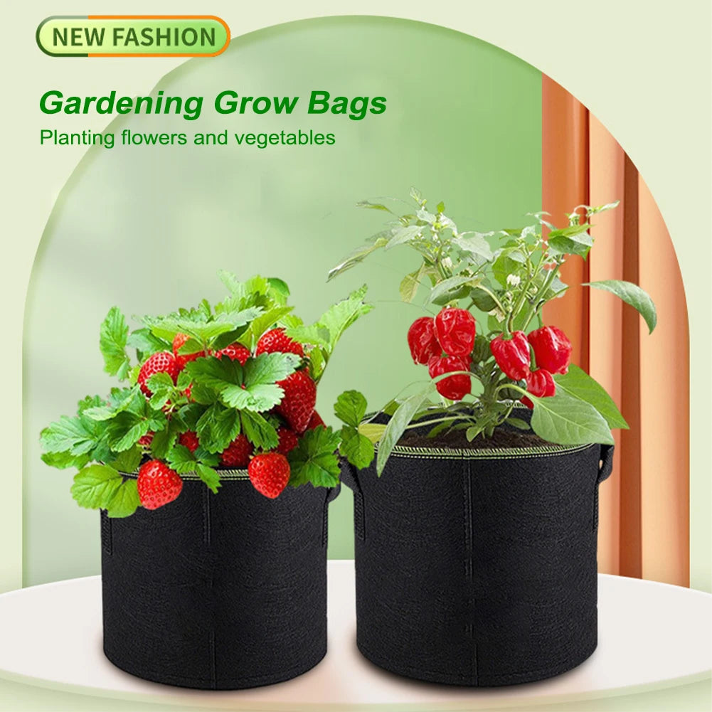 3.8/23/30/39 Litres Fabric Plant Pots Grow Bags Breathable Plant Bag Gardening Tomato Strawberry Planting Pot