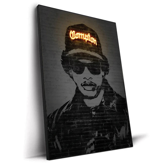 Canvas Print Art Poster Neon Design Rapper Hip Hop Singers Poster Wall Art Bar Home Decor