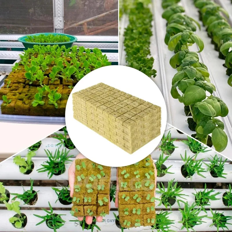 Stonewool Hydroponic Grow Cubes Soilless Substrate Seeded Planting Spong Plug Seedling Block Garden Tools