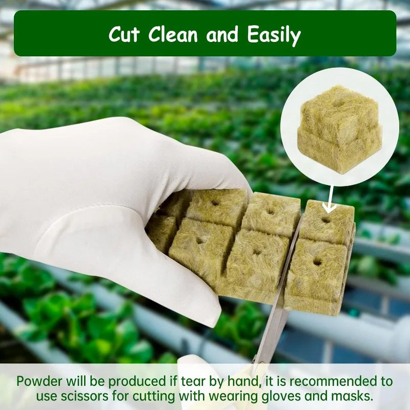 Stonewool Hydroponic Grow Cubes Soilless Substrate Seeded Planting Spong Plug Seedling Block Garden Tools